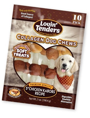 Lovin Tenders Collagen Dog Chews 5" Chicken Kabobs