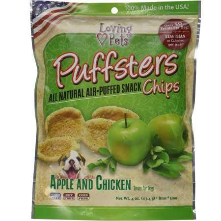 Loving Pets Puffsters Apple and Chicken Chips for Dogs