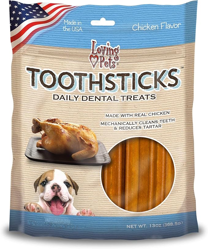 Loving Pets Toothsticks - Chicken Dental Sticks for Dogs