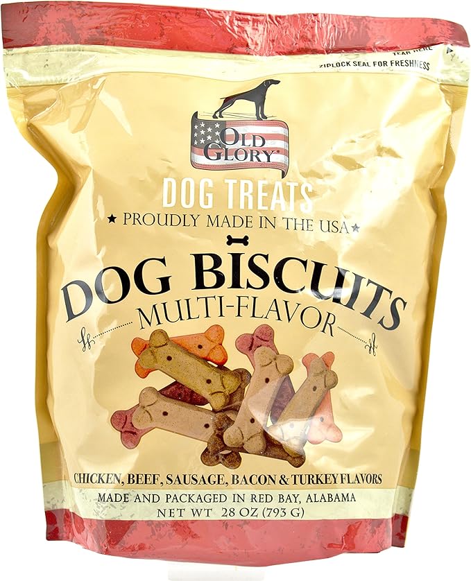 Old Glory Dog Treats Dog Biscuits, Multi-Flavor with Chicken, Beef, Sausage, Bacon & Turkey Flavors