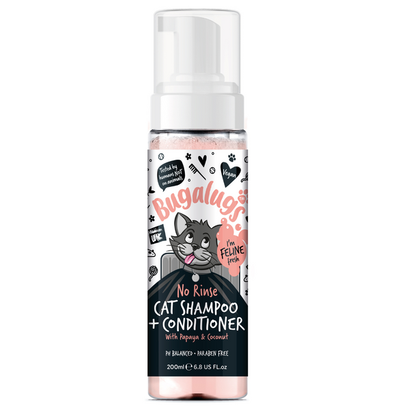 Bugalugs No Rinse Cat Shampoo & Conditioner with Papaya & Coconut