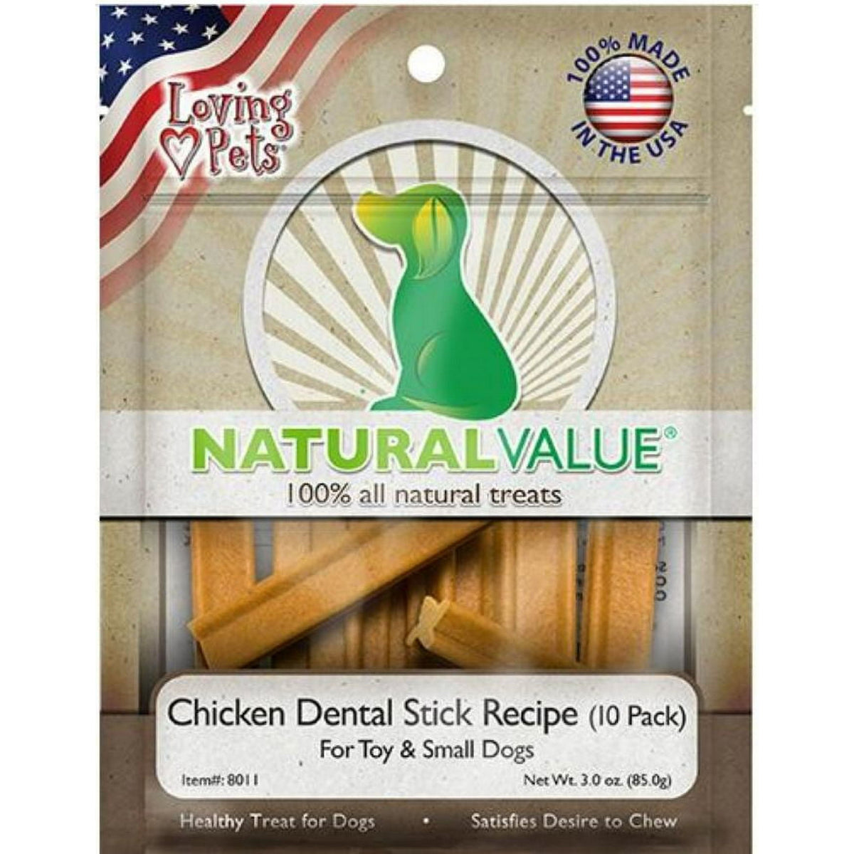 Loving Pets Natural Value Chicken Dental Sticks for Toy / Small