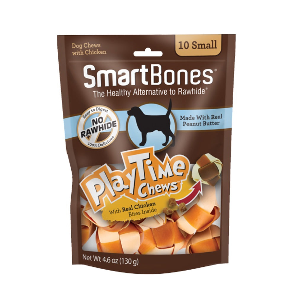 SmartBones PlayTime Chews Peanut Butter - 10 Small