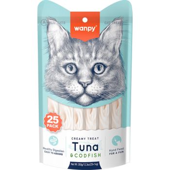 Wanpy Creamy Lickable Cat Treats Tuna & Codfish