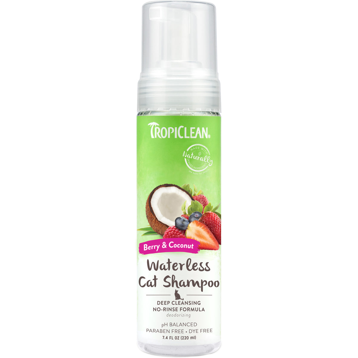 Tropiclean Berry & Coconut Deep Cleansing Waterless Shampoo for Cats