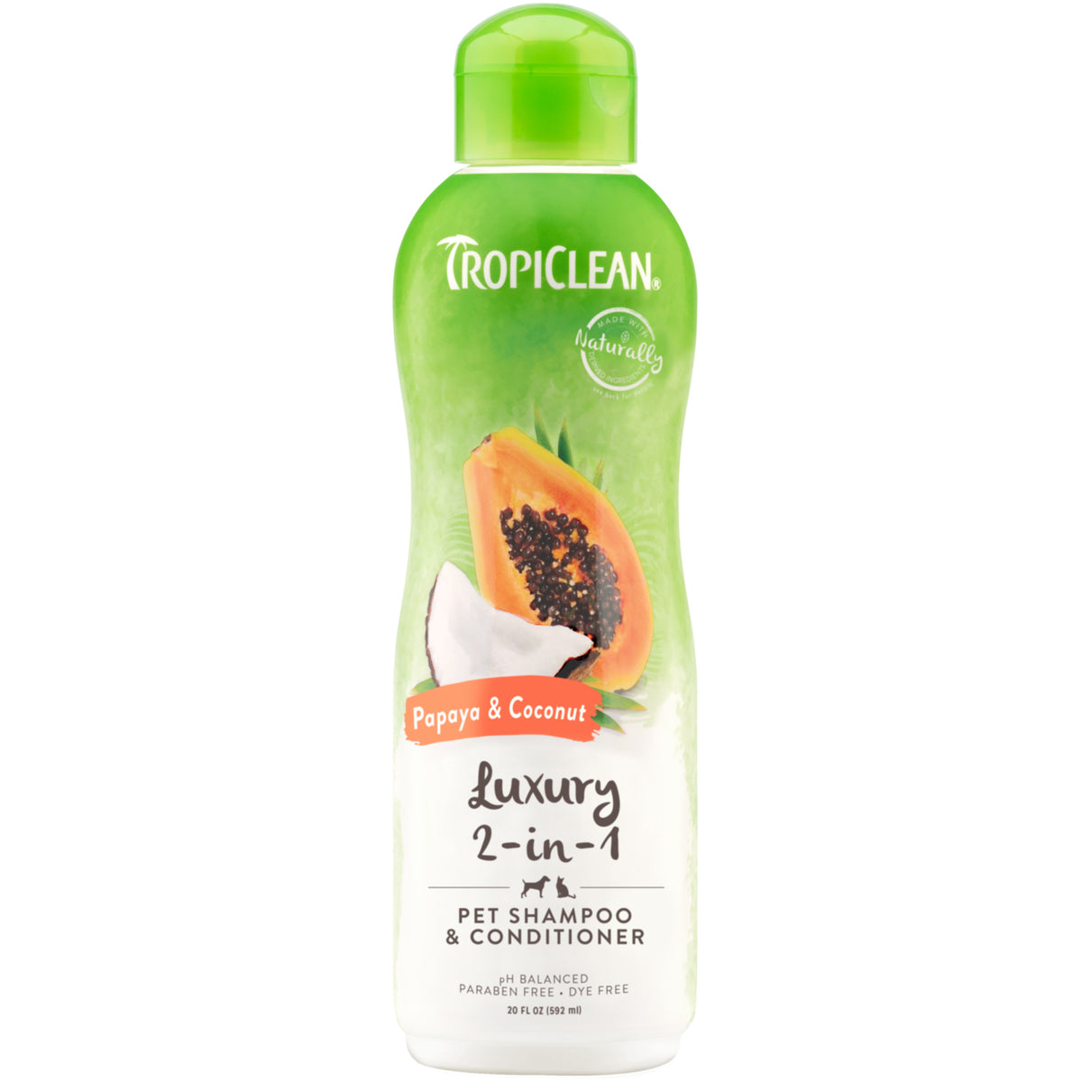 Tropiclean Papaya & Coconut Luxury 2-in-1 Shampoo & Conditioner for Pets